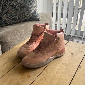 Jordan Women's Sneakers in Pink and Gold